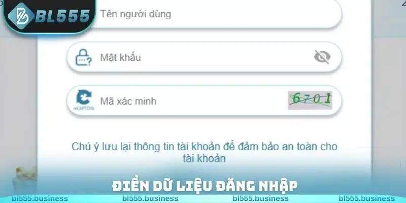 Điền dữ liệu đăng nhập